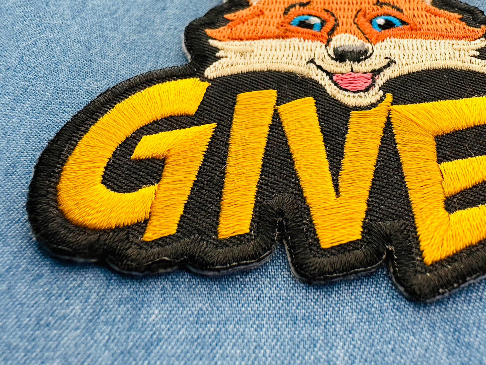 Funny No Fox Given Embroidered Patch stitching detail