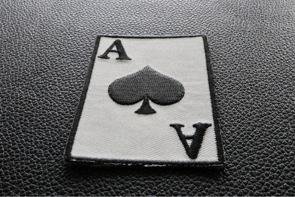 Ace of Spades Embroidered Patch reverse and construction view