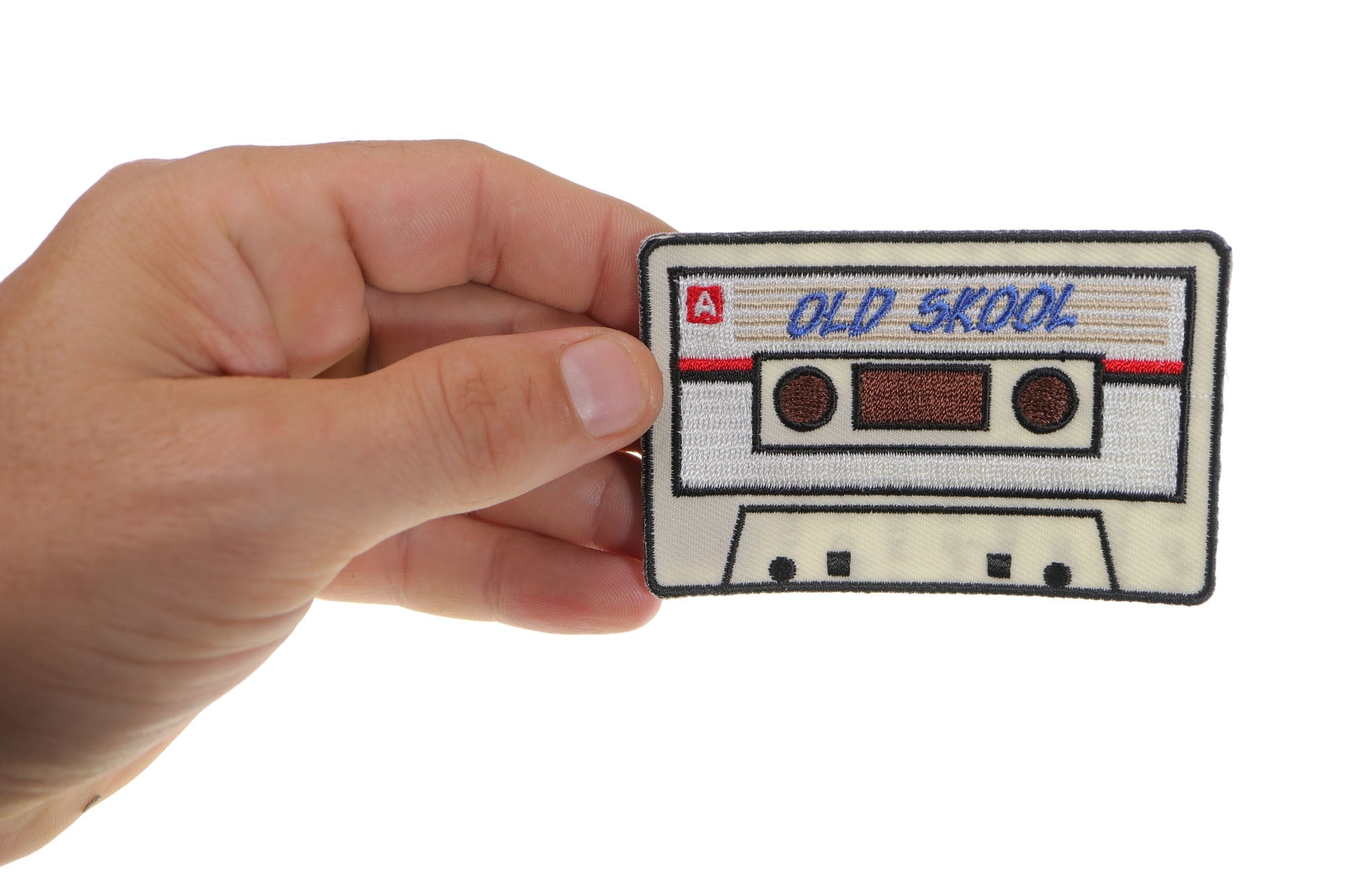 Old Skool Radio Cassette Iron-On Patch - Retro Music Design for Vintage Vibes (  4 x 3 inches )