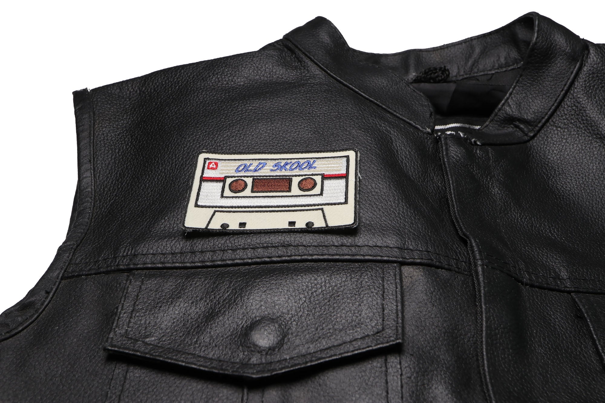 Old Skool Radio Cassette Iron-On Patch - Retro Music Design for Vintage Vibes (  4 x 3 inches )