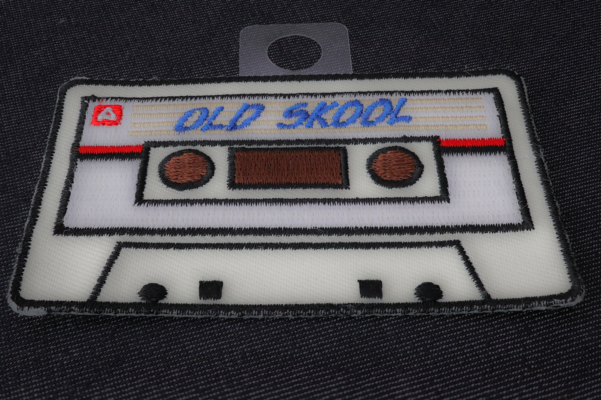 Old Skool Radio Cassette Iron-On Patch - Retro Music Design for Vintage Vibes (  4 x 3 inches )