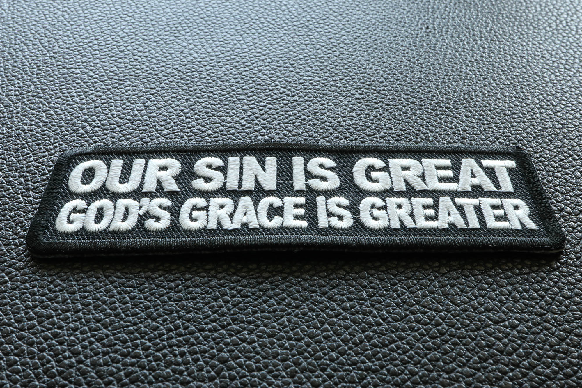 Our Sin Is Great, God's Grace Is Greater Christian Patch - A Powerful Message ( 3 x 2 inches )