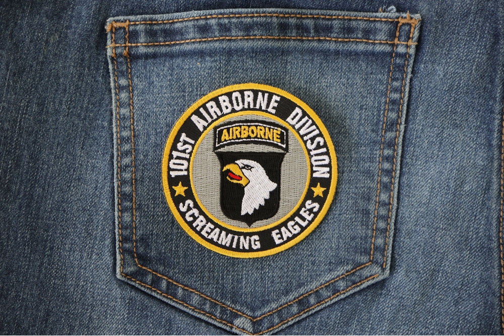 101st Airborne Screaming Eagles Embroidered Patch apparel application view