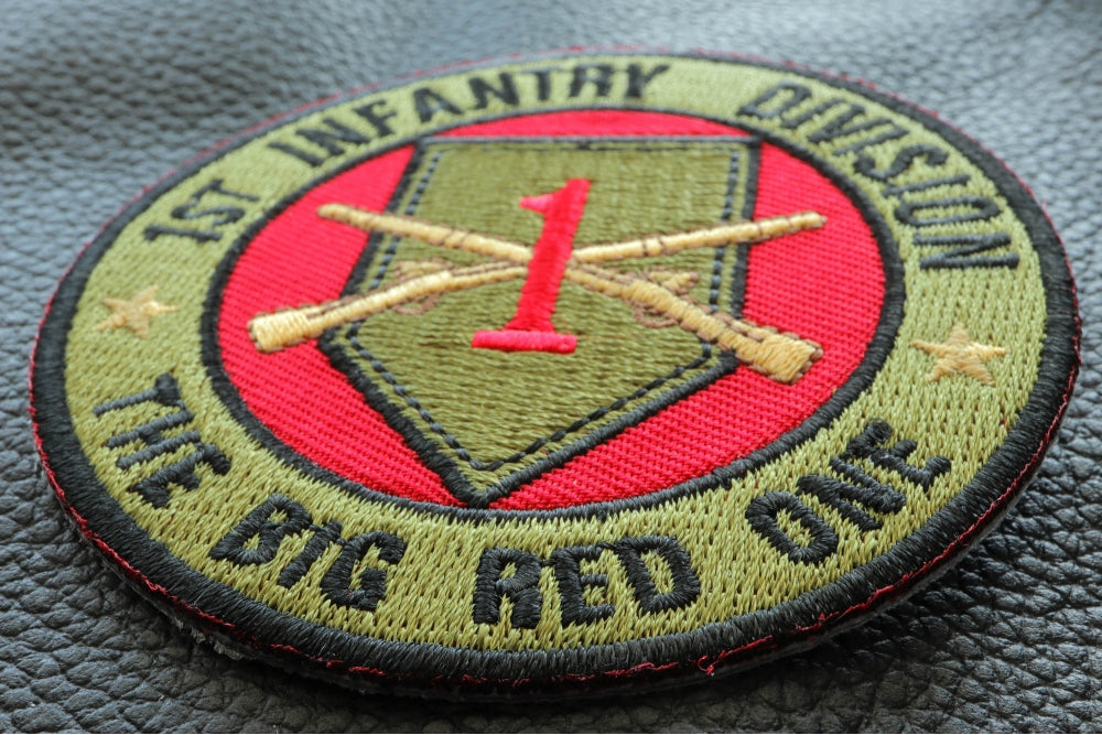 1st Infantry Division Big Red One Embroidered Patch reverse and construction view
