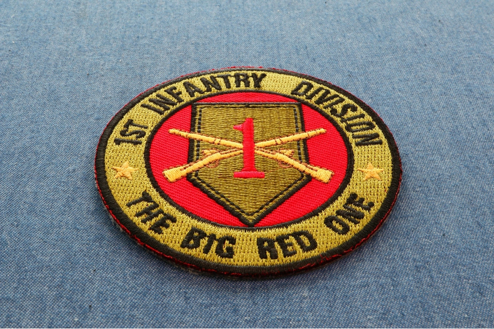1st Infantry Division Big Red One Embroidered Patch shown for scale