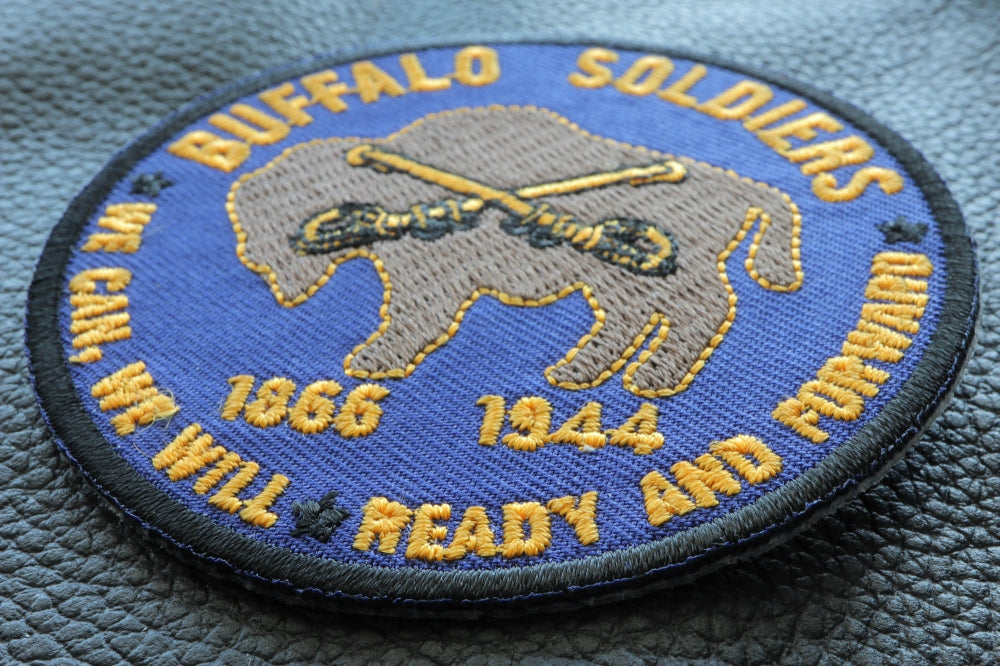 Buffalo Soldiers We Can We Will Embroidered Patch shown for scale