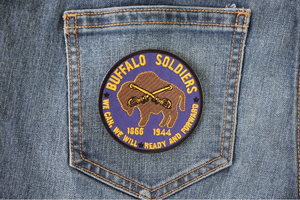 Buffalo Soldiers We Can We Will Embroidered Patch stitching detail