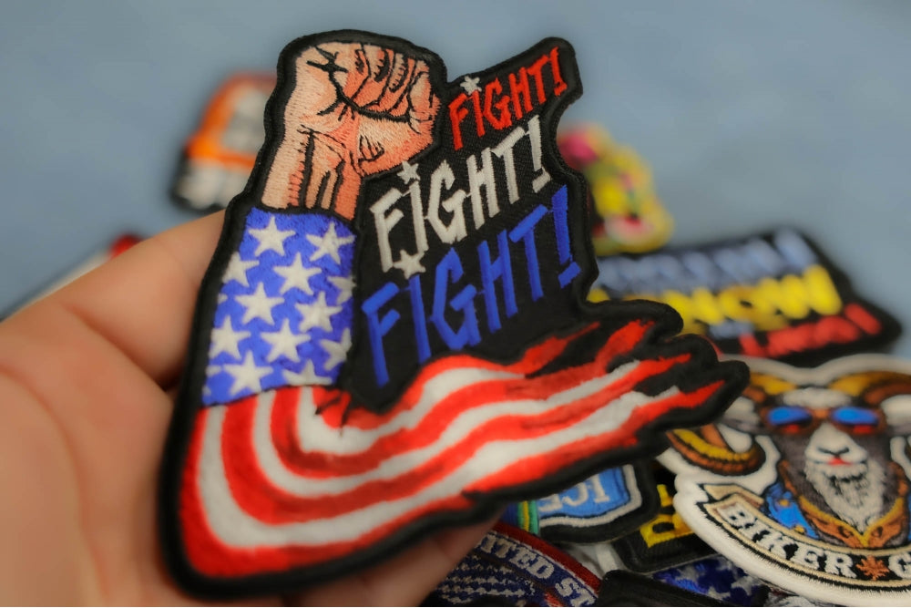 Fight Fight Trump Iron on Embroidery Patch ( 4 x 4 inches )