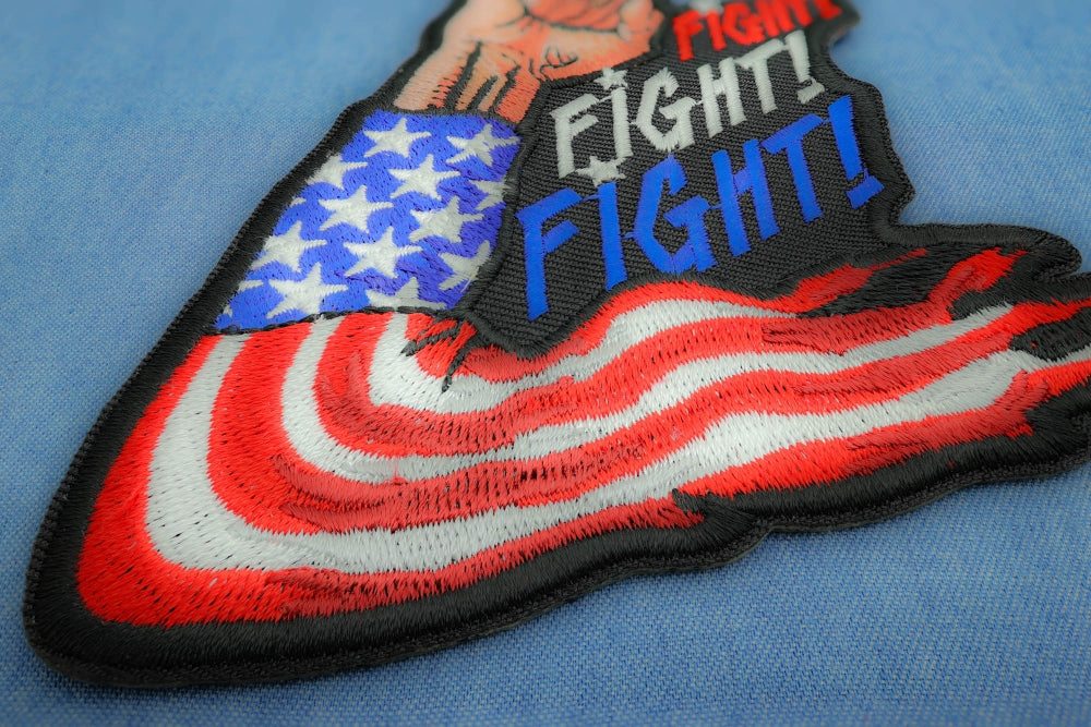 Fight Fight Trump Iron on Embroidery Patch ( 4 x 4 inches )