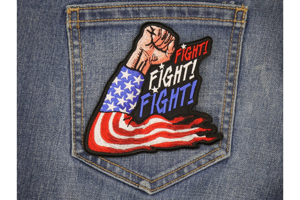 Fight Fight Trump Iron on Embroidery Patch ( 4 x 4 inches )