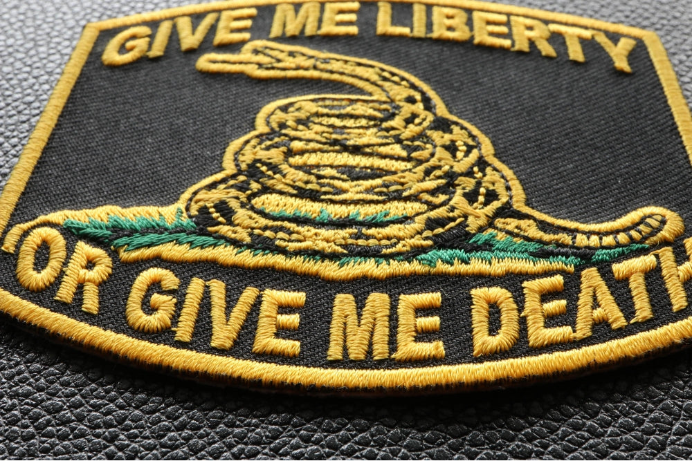 Give Me Liberty Embroidered Patch reverse and construction view