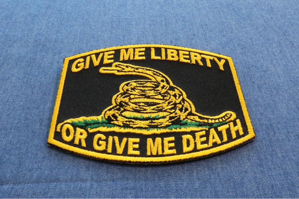 Give Me Liberty Embroidered Patch apparel application view