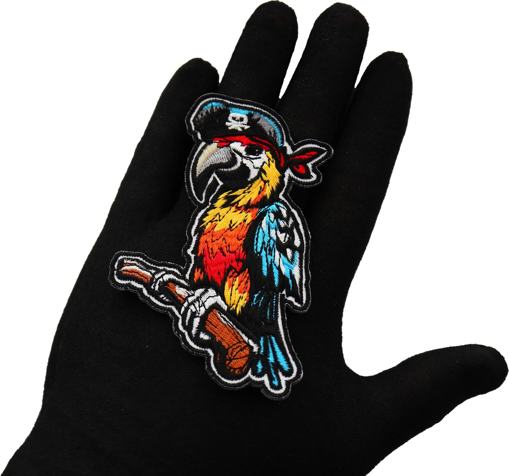 Pirate Parrot Embroidered Patch - Fun and Colorful Design for Adventurers ( 4 x 3 inches )