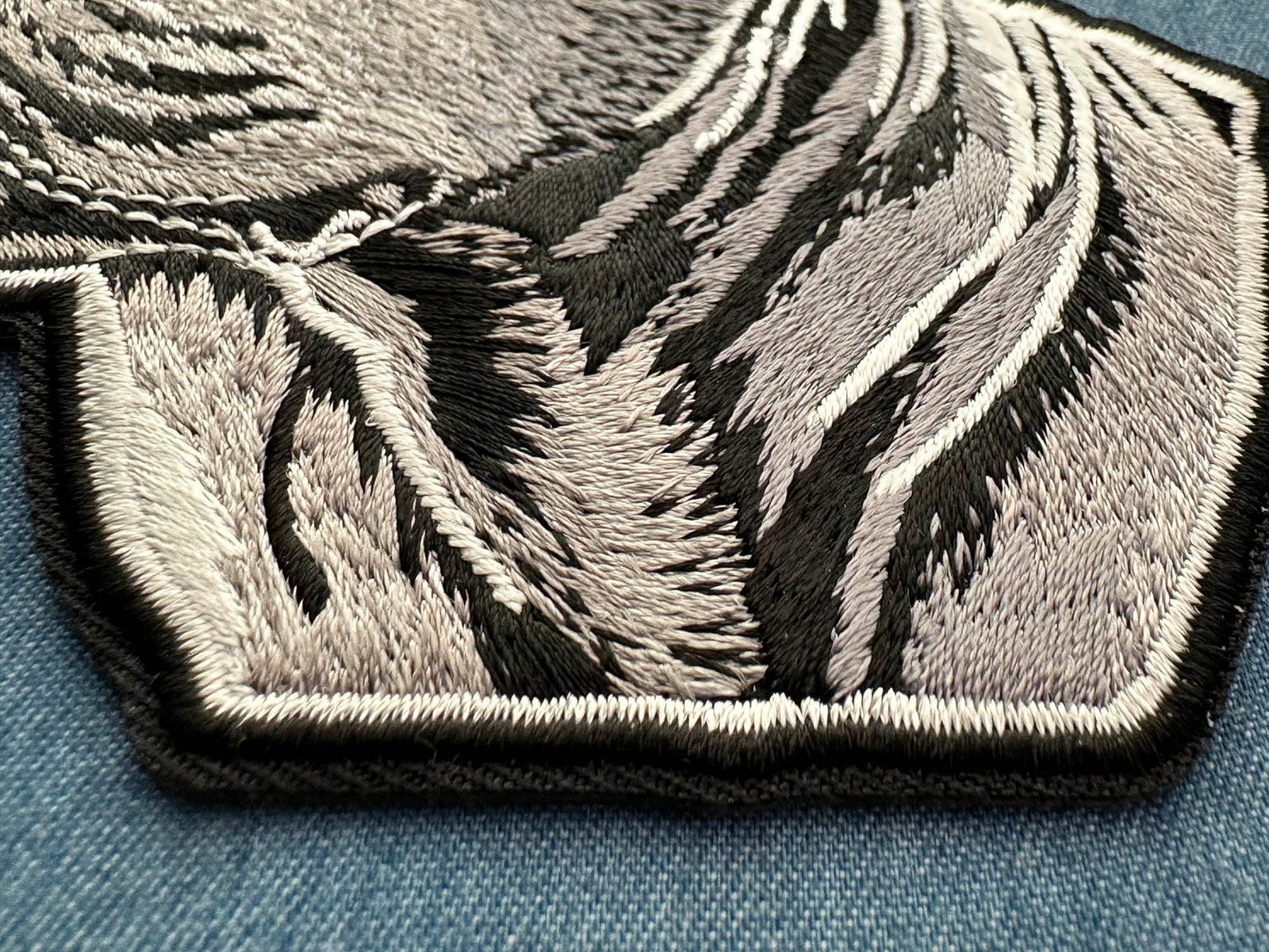 Fierce Pitbull Embroidered Patch shown for scale