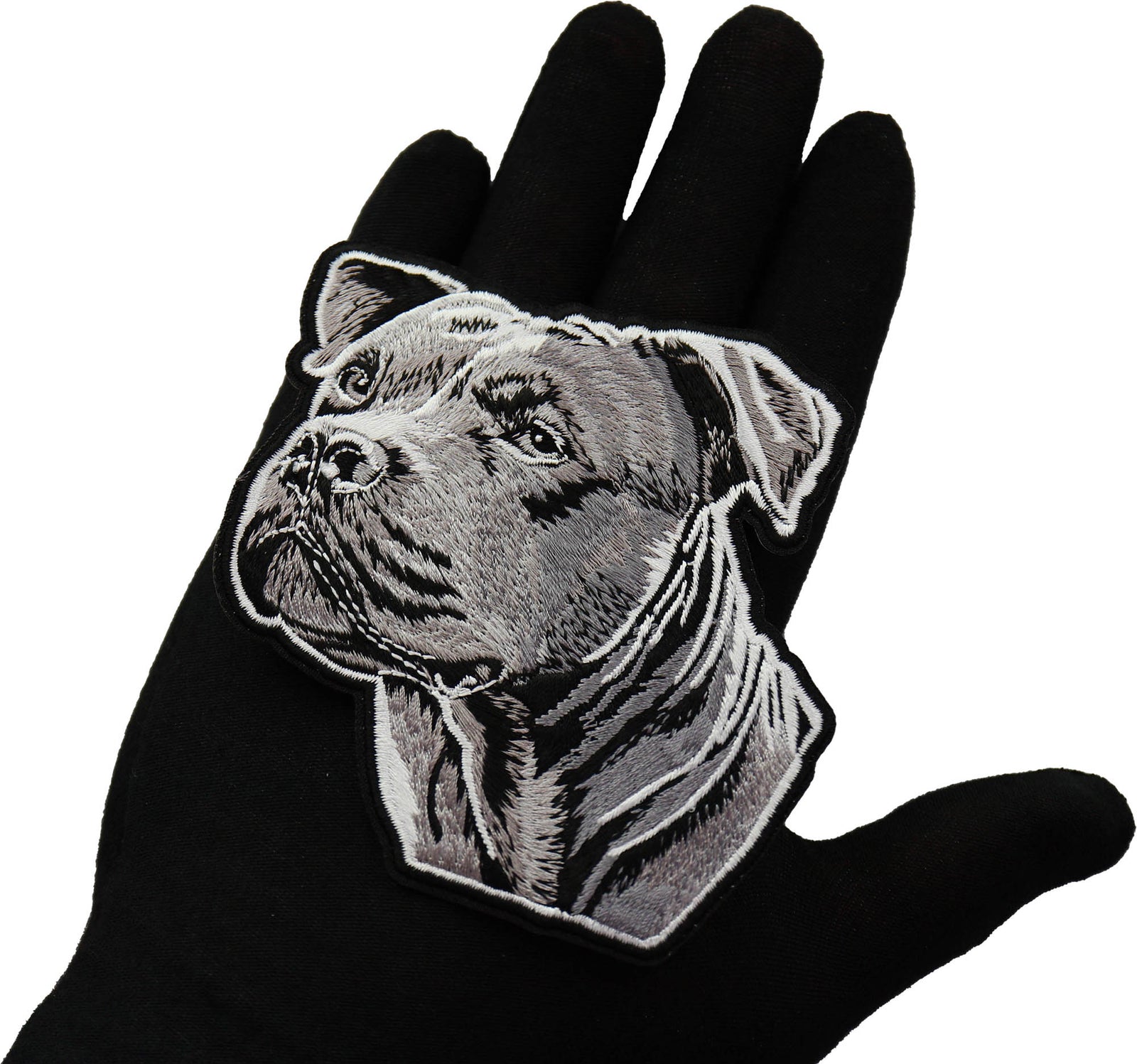 Fierce Pitbull Embroidered Patch apparel application view