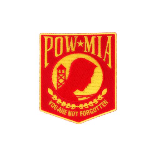 POW MIA Red Yellow Embroidered Patch
