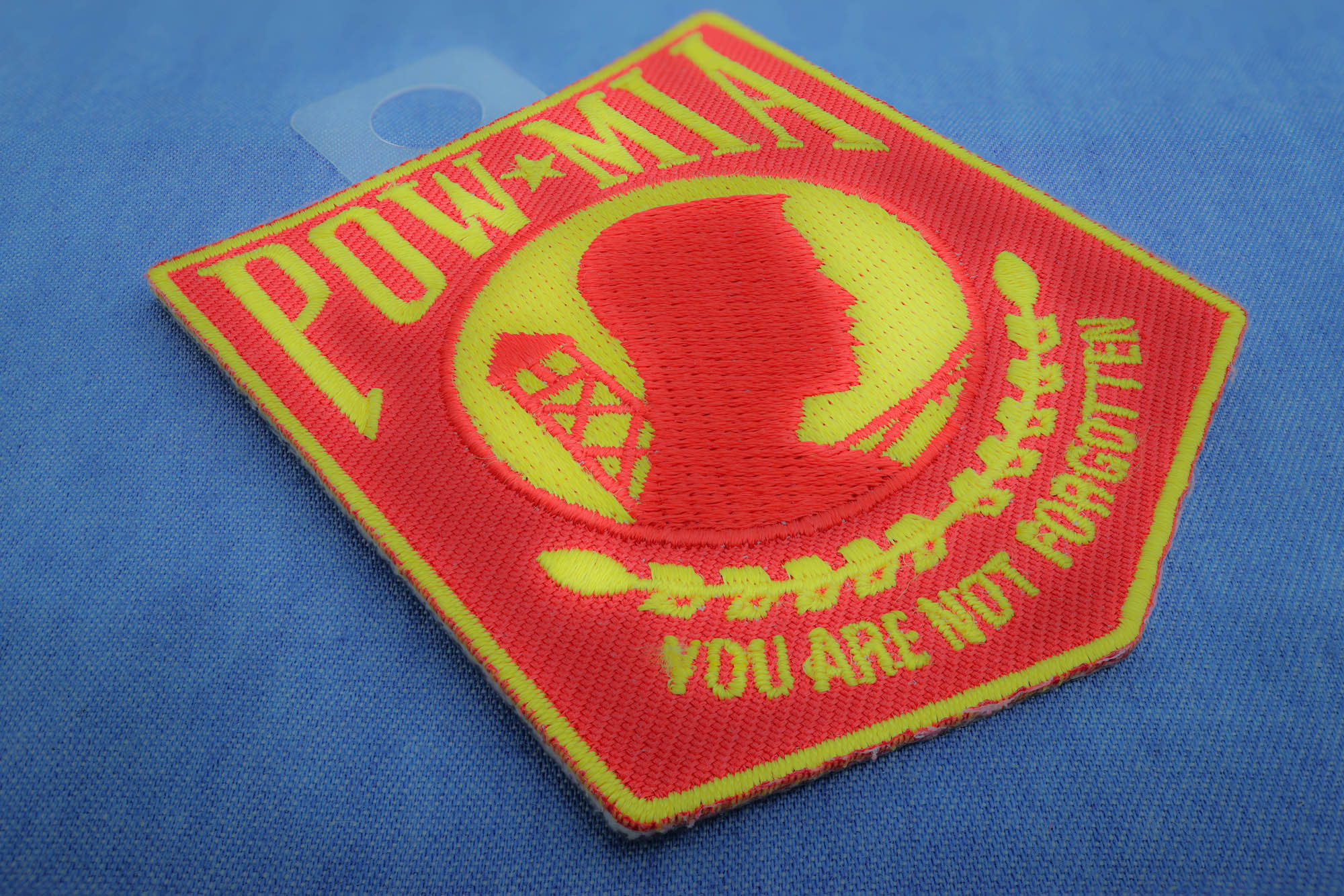 POW MIA Red and Yellow Patch ( 3 x 3 inches )