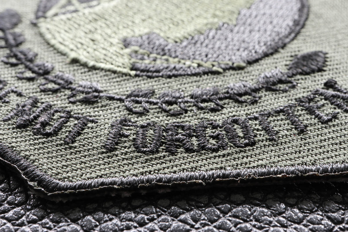 POW MIA Subdued Green Embroidered Patch stitching detail