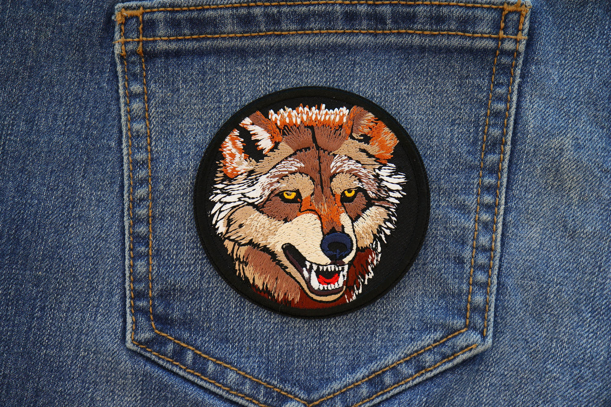 Pretty Wolf Embroidery Patch – Fierce & Elegant  ( 3 x 3  inches )
