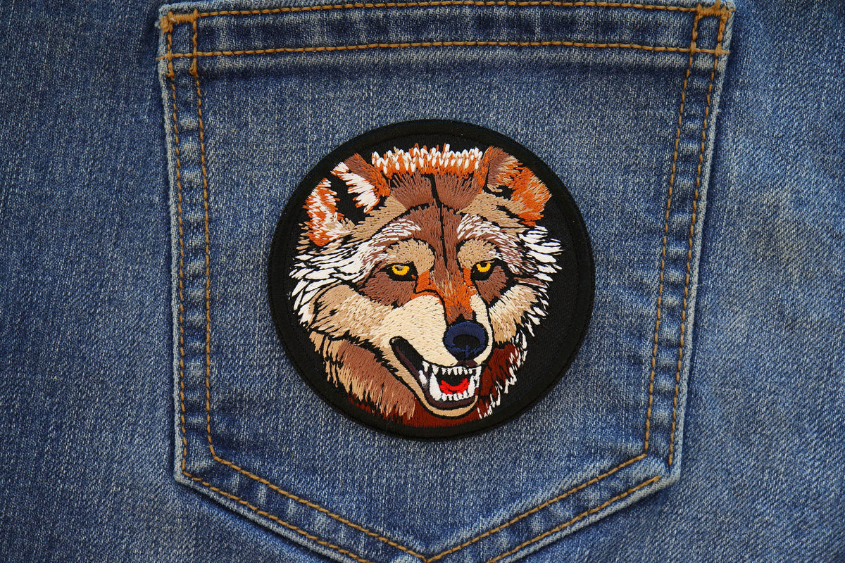 Pretty Wolf Embroidered Patch apparel application view