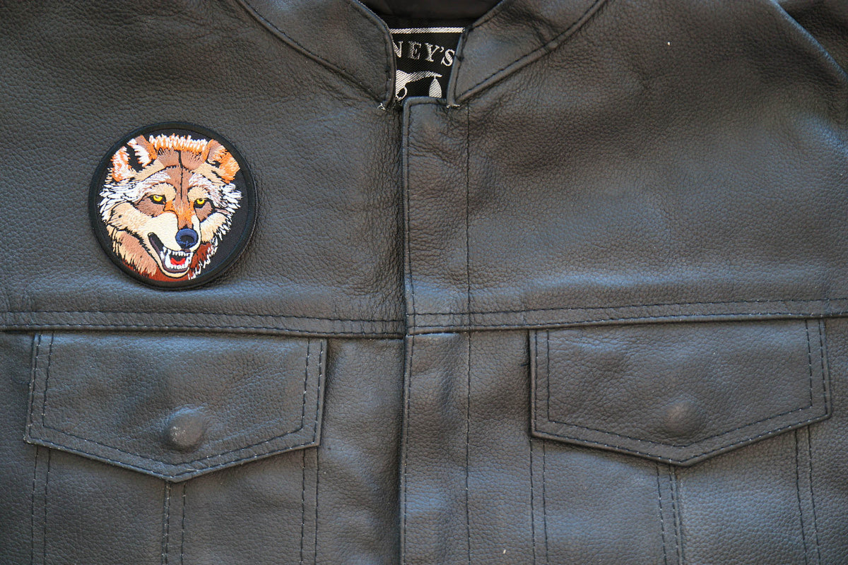 Pretty Wolf Embroidered Patch stitching detail