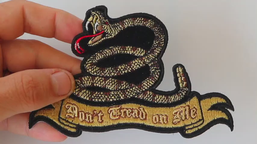 Don't Tread on Me Snake Embroidered Patch product video