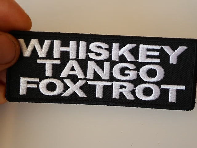 Whiskey Tango Foxtrot Embroidered Patch product video
