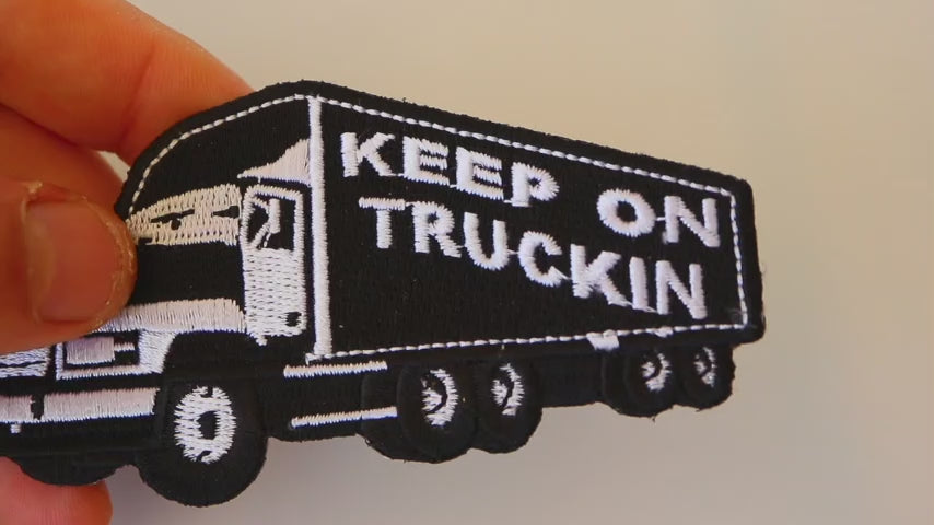 Keep on Trucking Retro Embroidered Patch product video