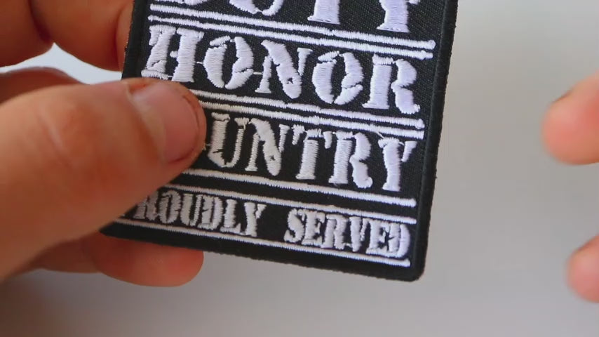 Duty Honor Country Embroidered Patch product video
