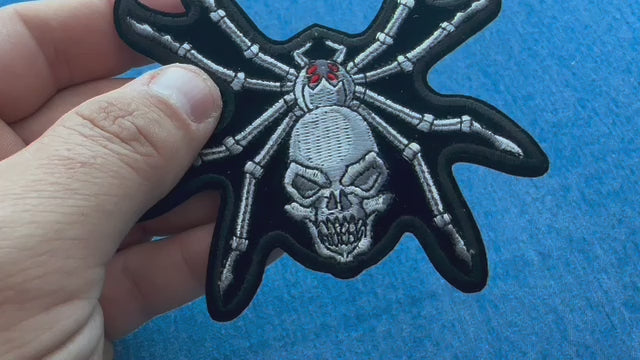 Skull Spider Embroidered Patch product video