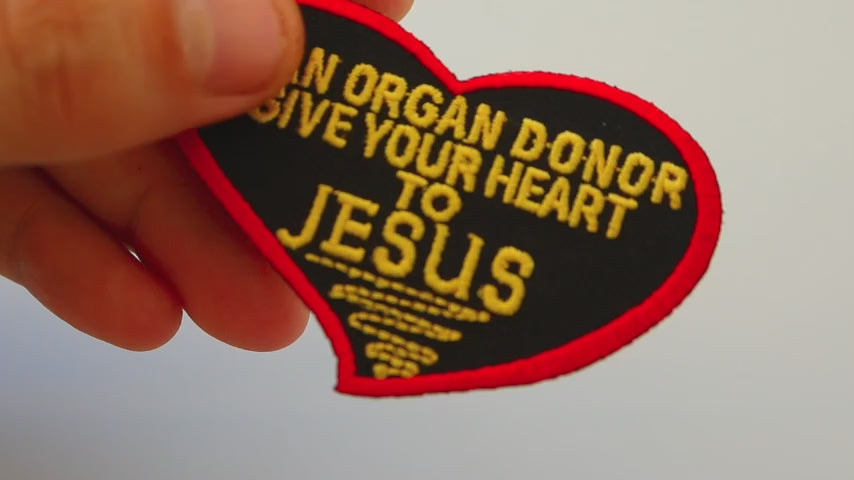Give Your Heart to Jesus Embroidered Patch product video