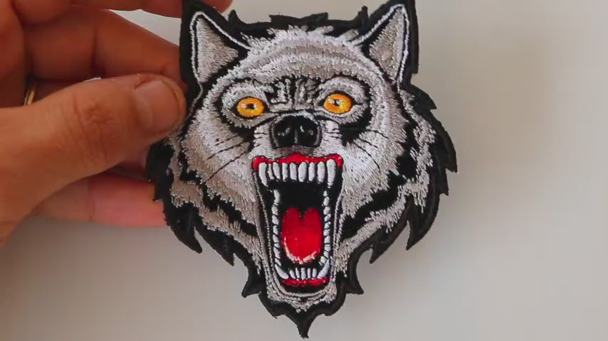 Classic Wolf Embroidered Patch product video