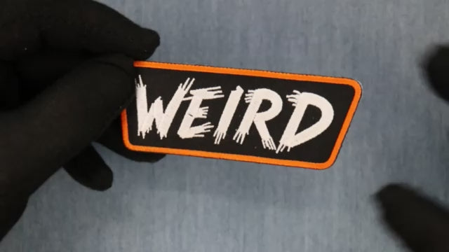 WEIRD Text Embroidered Patch product video