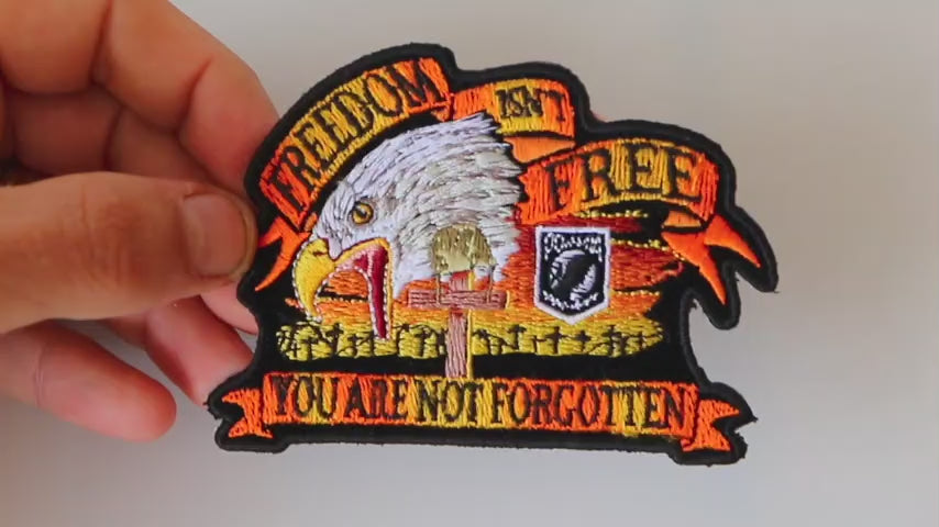 Freedom Isn't Free Eagle Embroidered Patch product video