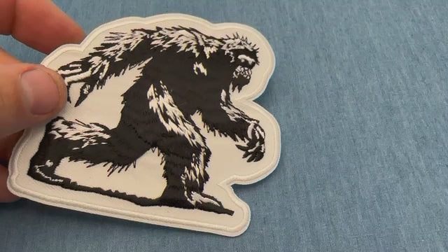 Product video showing the Bigfoot embroidered patch