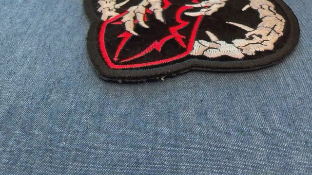 Dragon Skeleton Cross Embroidered Patch product video