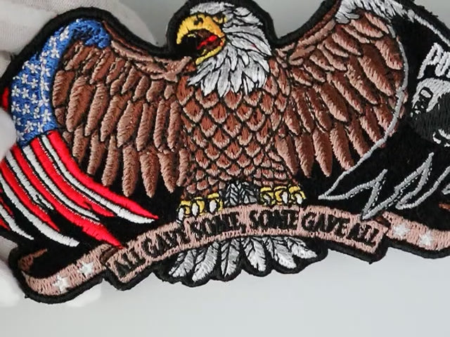 Product video showing the American flag eagle embroidered patch
