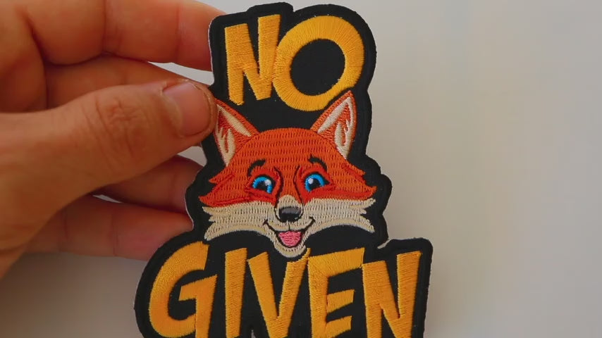 Funny No Fox Given Embroidered Patch product video
