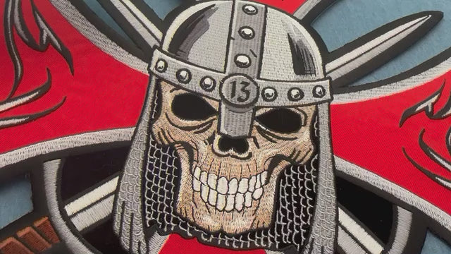 Maltese Cross Skull Knight Embroidered Patch product video