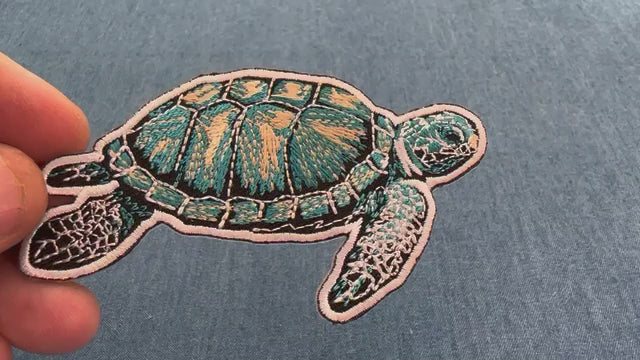 Sea Turtle Embroidered Patch product video