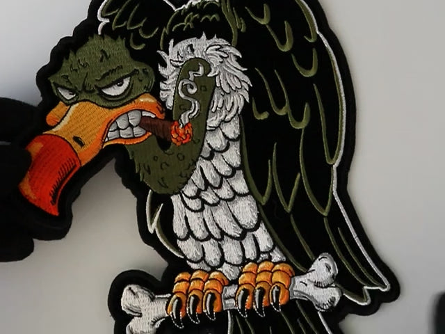Vulture on Bones Cigar Embroidered Patch product video
