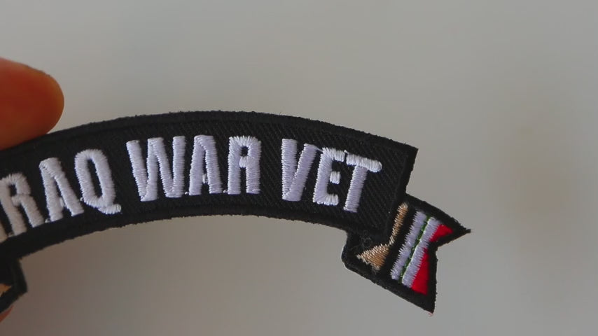 Iraq War Vet Ribbon Embroidered Patch product video