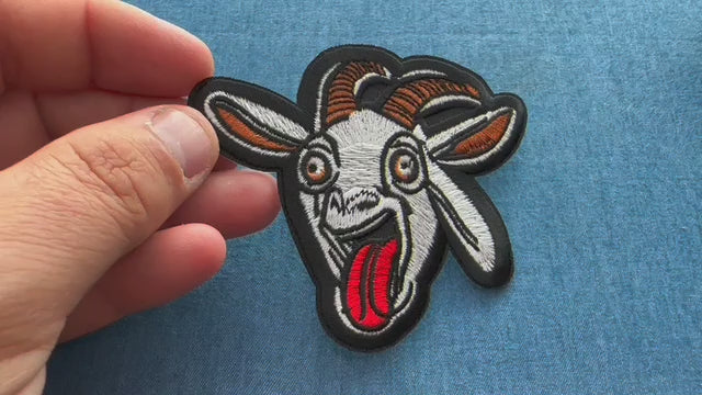 Goat Embroidered Patch product video