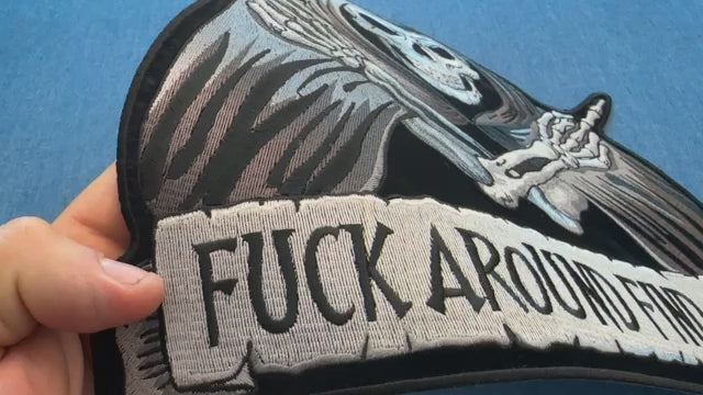 Skull Reaper FAFO Embroidered Patch product video