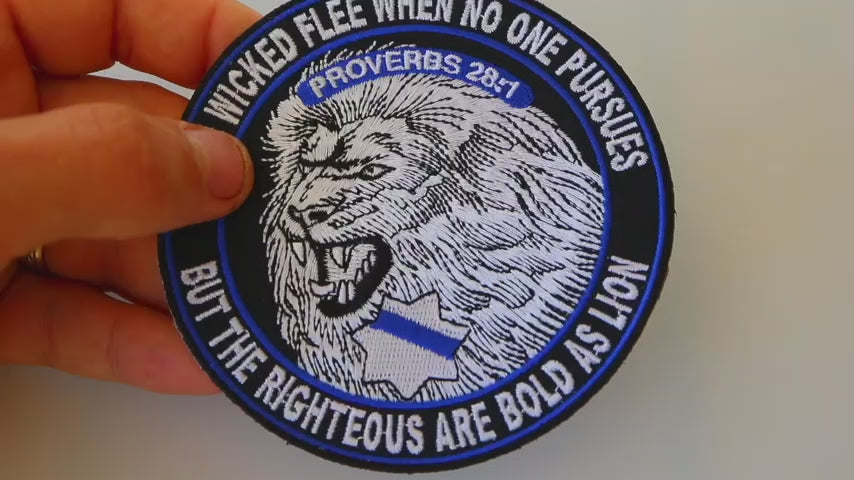 Righteous Lion Police Embroidered Patch product video