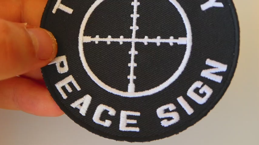 This Is My Peace Sign Military Embroidered Patch product video
