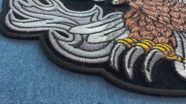 American Flag Eagle Large Embroidered Patch product video