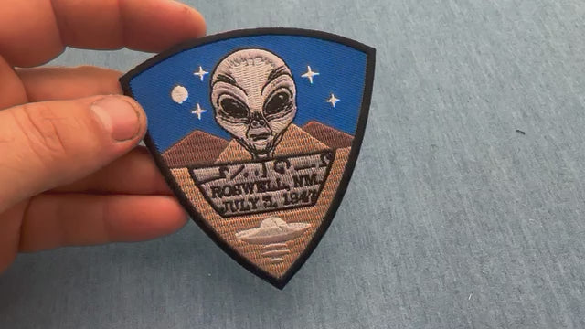 Roswell New Mexico Alien Embroidered Patch product video