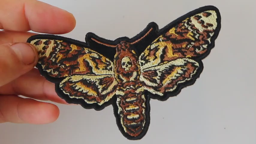 Psycho Moth Skull Embroidered Patch product video