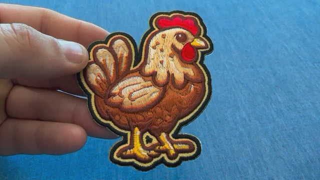 Cute Chicken Embroidered Patch product video